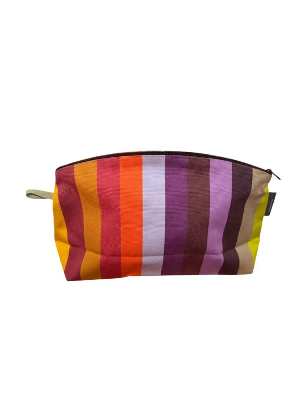 Tissage De Luz Striped Cosmetic Pouch Clutch Multicolor Rainbow Made In France